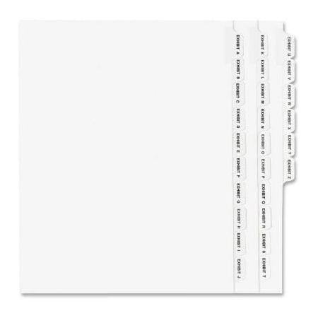 Avery Dennison Avery Legal Exhibit Alphabetical Side Tab Divider, A to Z, 8.5"x11", 1 Tab/25 Sets, White/White 1370